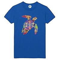 Colorful Sea Turtle Printed T-Shirt - Royal - 4XLT