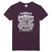 Old Bikes and Good Whiskey Get Better with Age Printed T-Shirt - Eggplant - MD
