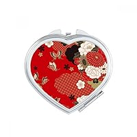 Butterfly Flower Red Sakura Heart Mirror Travel Magnification Portable Handheld Pocket Makeup
