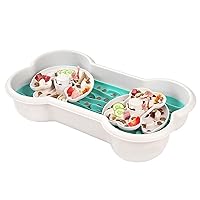 Slow Feeder Dog Bowls, Anti-Choking Dog Slow Feeder Bowl for Dry/Wet/Raw Food, Dog Food Puzzle for Large Breed Dogs (White/Green)