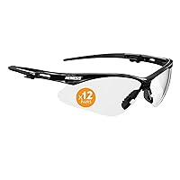 KleenGuard™ V30 Nemesis™ Safety Glasses with Cord Connect (55401), Clear Lenses with KleenVision™ Anti-Fog coating, Black Frame, Unisex Sunglasses for Men and Women (12 Pairs/Case)