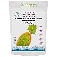 ALGAMAR Kombu, Wakame and Sea Spaghetti Powder 150g Bag. Dried Kelp Powder. 100% Organic, Non-GMO Kosher and Gluten-Free.