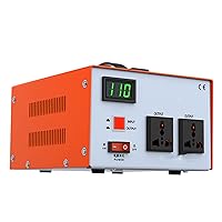 5000VA 110V ⇄ 220V Step Up & Step Down Voltage Transformer Converter Dual 220V Outlets and 110V Outlets,Orange,3000W