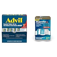 Advil 200mg Ibuprofen Tablets Pain Reliever with Fever Reducer (100 Count) + GoodSense 200mg Ibuprofen Tablets Pain Reliever and Fever Reducer (50 Packs of 2 Tablets)