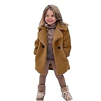 Toddler Baby Kids Girls Coat Winter Windproof Thicken Coat Jacket Warm Fleece Button Outerwear Baby Girl Knit Coat