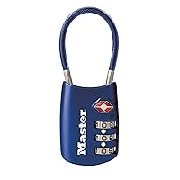 Master Lock Set Your Own Combination TSA Approved Luggage Lock, 1 Pack, Blue, 4688D
