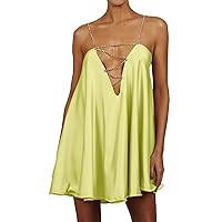 Sleeveless Dresses for Women 2024, Women's Dress Casual Loose V Neck Sundress Summer, S XL
