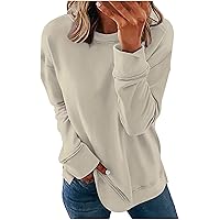 Tunic Shirts For Women Cotton Boho Shirts Trendy Soft Sweatshirt Loose Long Sleeve Clothing Dressy Cute Crewneck Pullover