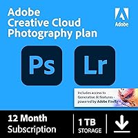 Creative Cloud Photography Plan 1TB (Photoshop + Lightroom) | 12-month Subscription with auto-renewal