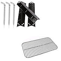 Uniflasy Grill Replacement Parts Kit for 3-Burner Walmart Expert Grill XG10-101-002-02 Stainless Steel Grill Burner and Heat Plate Shield and Porcelain Cooking Grate