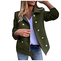 RMXEi Women's Fashion Temperament Solid Color Slim Fit Double Breasted Suit Top Jacket