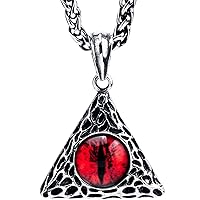 The Eye of Sauron Necklace for Men Stainless Steel Devil Eyes Pendant Dark Punk Style