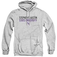 LOGOVISION Stephen F Austin State University Official Stacked Unisex Adult Pull-Over Hoodie, Stephen F Austin State University, Athletic Heather, Large