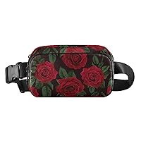 Rose Fanny Pack women Belt Bag Fashion Everywhere Waist Bags with Adjustable Strap for Workout Running Traveling Hiking