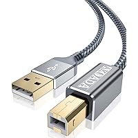 AkoaDa Printer Cable 20 FT, USB 2.0 Type A Male to B Male Printer Scanner Cord High Speed Compatible with HP, Canon, Dell, Epson, Lexmark, Xerox, Samung and More