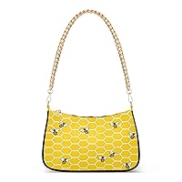 Shoulder Bags for Women Bees and Honey Hobo Tote Handbag Small Clutch Purse with Zipper Closure