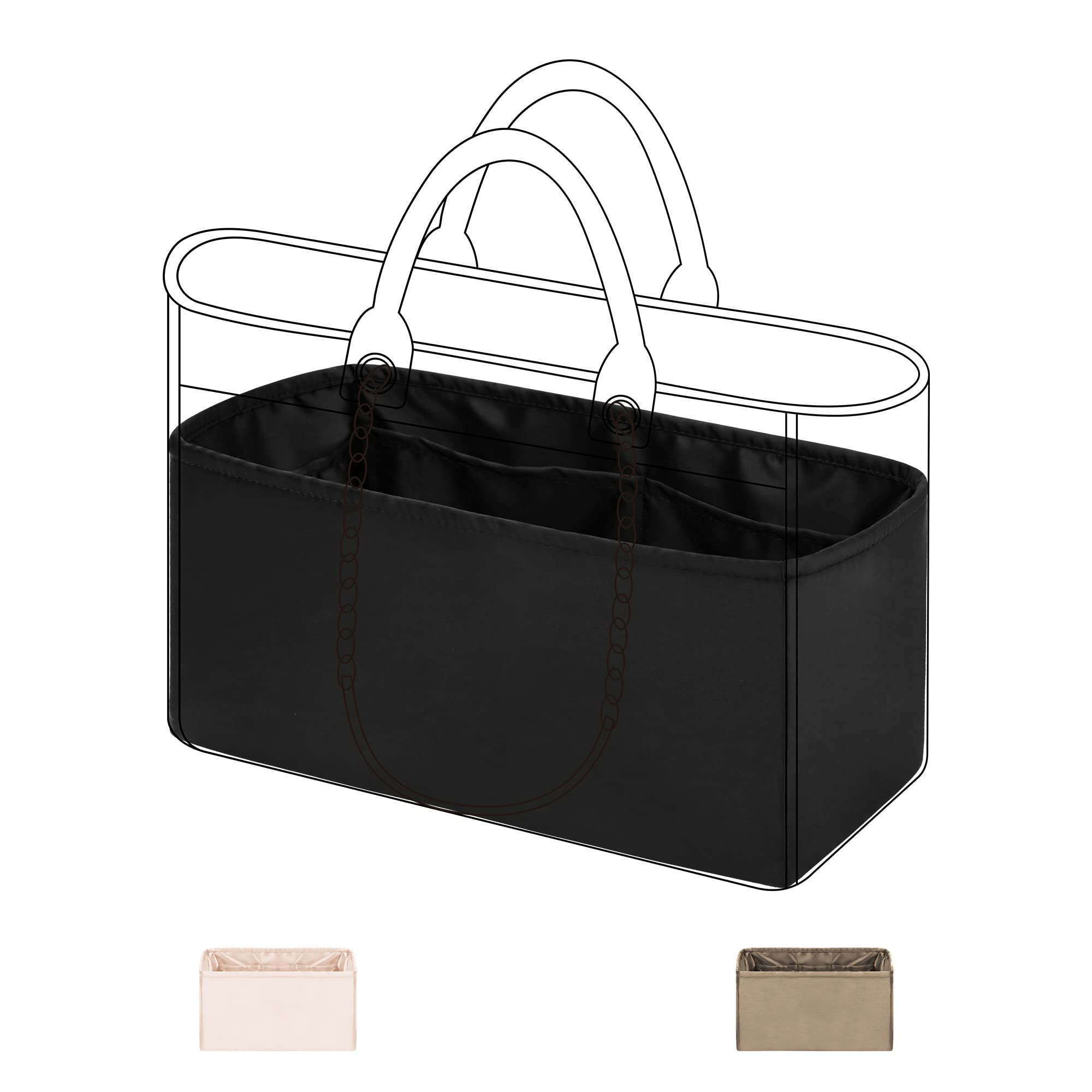 Amazon.com: YONBEN Purse Organizer Insert, Bag Compartment Organizer with  Pure Cotton Canvas, Bag Insert Organizer with Round Storage Pocket and Purse  Liner Insert included - Bag Shaper Easy Access : Clothing, Shoes