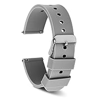 Cobee Silicone Watch Bands, Quick Release Waterproof Soft Rubber Replacement Straps with Silver Plated Stainless Steel Buckle Smart Watch Straps Sport Watchbands Wrist Straps for Men Women