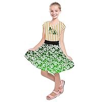 PattyCandy Toddler Girls Dress Short Sleeve Mermaid Fish Scale ST Patrick's Day Lucky Clover & Happy Easter Theme