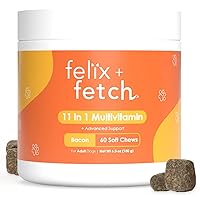 11-in-1 Multivitamin Supplement for Dogs | Essential Vitamins for Gut & Immune Health, Joint Support, Heart Health | 60 Soft Chews