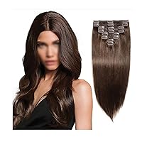 22 Inch Clips In Hair Extentions, 8 Pcs/Set 18 Clips For Women Straight Hair,Clip In Human Hair Extensions (Size : 22 INCH)