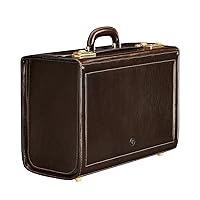Maxwell Scott - Personalized Mens Luxury Leather Pilot Briefcase/Catalog Case with Combination Lock - The Varese