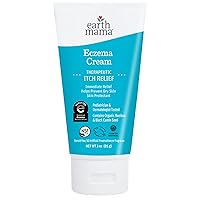 Earth Mama Eczema Cream | Therapeutic Itch Relief Moisturizer Lotion for Itchy Rashes, Bug Bites, Poison Oak, Ivy & Sumac | Steroid-Free Skincare, No Artificial Preservatives or Fragrance, 3-oz Tube