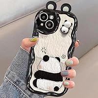 Cute Phone Case for iPhone 15 Kawaii Phone Case with 3D Animal Panda Pattern and 3D Ears Aesthetic iPhone 15 Cute Phone Case for Girls Women Kids