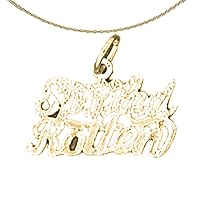 Jewels Obsession Silver Saying Necklace | 14K Yellow Gold-plated 925 Silver Spoiled Rotten Saying Pendant with 18
