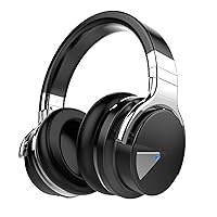 E7 Active Noise Cancelling Headphones, Wireless Over Ear Bluetooth Headphones with Microphone, Deep Bass Wireless Headphones 30H Playtime, Comfortable Protein Earpads, Black