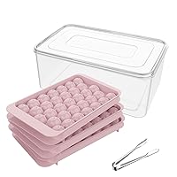 ICEXXP Round Ice Cube Trays with Lid and Bin - 2 Pack Ice Ball Maker for  Freezer 