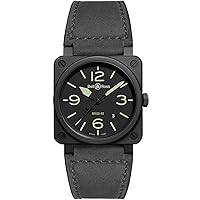 Bell and Ross Nightlum Black Dial Automatic Men's Leather Watch BR0392-BL3-CE/SCA