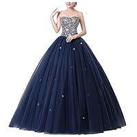 Women's Charming Sweetheart Beaded Evening Prom Quinceanera Dress
