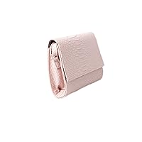 Accessoryo Womens Pink Croc Texture Effect Shoulder Hand Bag