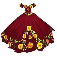 Mollybridal 2024 Modest Sunflower Embroidered Ball Gown Quinceanera Dresses Charro Off Shoulder Prom Sweet 15 Dress