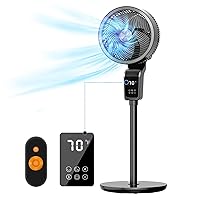 Standing Fan with Remote, Fans Oscillating with 12H Timer, 36-50db Floor Fans for Home Bedroom, Pedestal Fan Oscillating with 3 Speeds, Touch+Remote Control, 70°+90° Quiet Oscillating Fan for bedroom