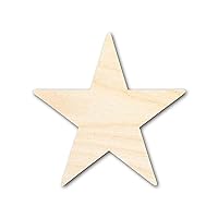 Unfinished Wood Star Shape | DIY Celestial Craft Cutout | Up to 36