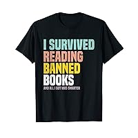 I Survived Reading Banned Books Funny Book Lover Reading T-Shirt