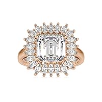VVS Wedding Ring Studded with 0.95 Ct Marquise Natural & 3.87 Ct Cushion Moissanite Diamond in 14k White/Yellow/Rose Gold Bridal Ring for Women | Moissanite Wedding Ring for Her (IJ-SI, G-VS2)