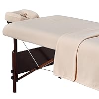 Cotton Flannel Sheets Set (3 Piece Set) Massage Table Cover Set, Beauty Salon SPA Bed Replacement Cover, Includes Table Cover, Face Cushion Cover, Table Sheet, Off White