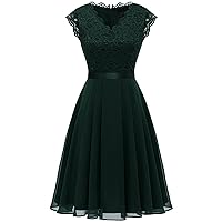 Dressystar Women's V Neck Sleeveless Lace Bridesmaid Dress Wedding Party Gown