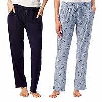 Lucky Brand Women's 2 Pack Straight Leg Lounge PJ Pants with Drawstrings and Pockets