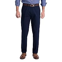 Haggar Men's Iron Free Premium Khaki Straight Fit Flat Front Flex Waist Casual Pant