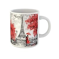 Coffee Mug Oil Painting Paris European City Landscape France Eiffel Tower 11 Oz Ceramic Tea Cup Mugs Best Gift Or Souvenir For Family Friends Coworkers