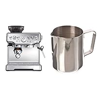 Breville BES870XL Barista Express Espresso Machine and Update International (EP-12) 12 Oz Stainless Steel Frothing Pitcher Bundle