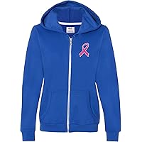 Ladies Breast Cancer Pink Ribbon Survivor Full Zip Hoodie