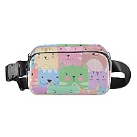Cat Kitty Cute Fanny Packs for Women Men Belt Bag with Adjustable Strap Fashion Waist Packs Crossbody Bag Waist Pouch for Hiking Running