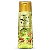 Emami 7 Oils In One Non Sticky and Non Greasy Hair Oil, Free of Sulphates, Parabens and Chemicals with Goodness of Almond Oil, Coconut Oil, Argan Oil and Amla Oil - 200ml