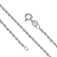 Designer Inspirations Boutique 925 Sterling Silver 1.5/2 / 2.4/3.5 MM Rope Chain Necklace for Women Men Unisex - 16 18 20 22 24 26 28 30 32