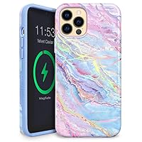 Velvet Caviar Designed for iPhone 13 Pro Max Case for Women [10ft Drop Tested] Compatible with MagSafe - Cute Magnetic Phone Cover - Protective Microfiber Lining (Holographic Blue Marble)